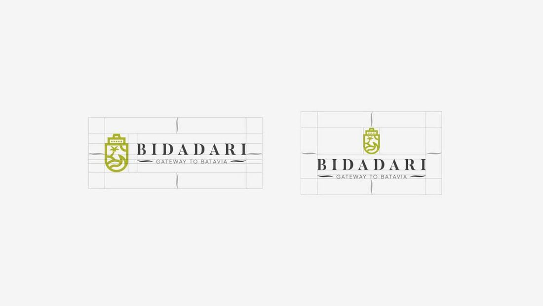 Bidadari logo construction and clear space grid